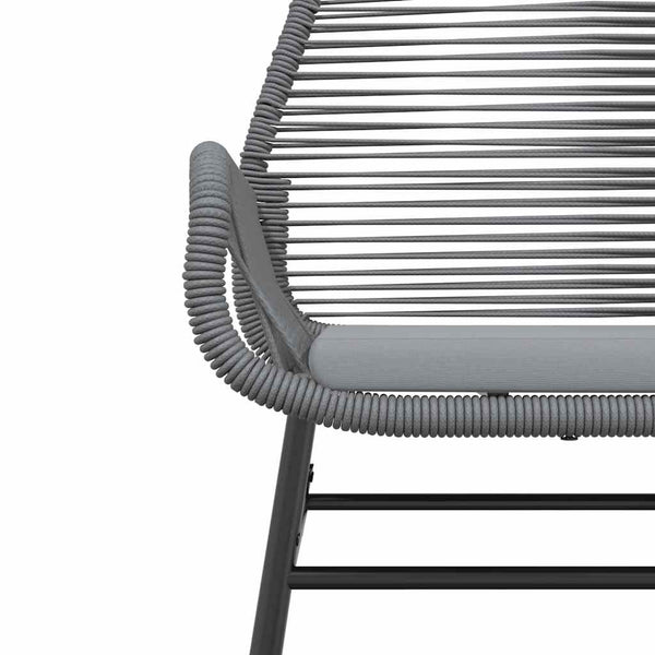 3-tlg. Garten Essgruppe Grau Poly Rattan