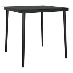 3-tlg. Garten Essgruppe Grau Poly Rattan