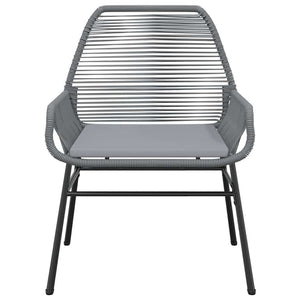 9-teilige Garten Essgruppe Grau Poly Rattan