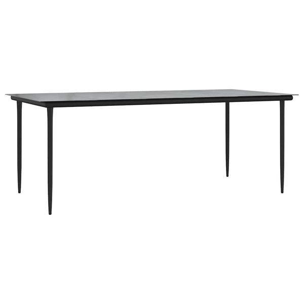 9-teilige Garten Essgruppe Grau Poly Rattan