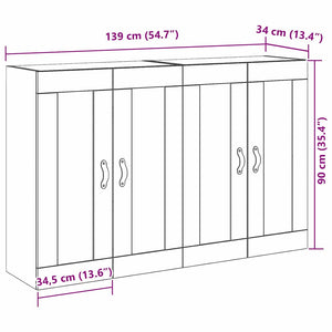 Wandschränke 2er Set Artisan Eiche 69,5x34x90 cm