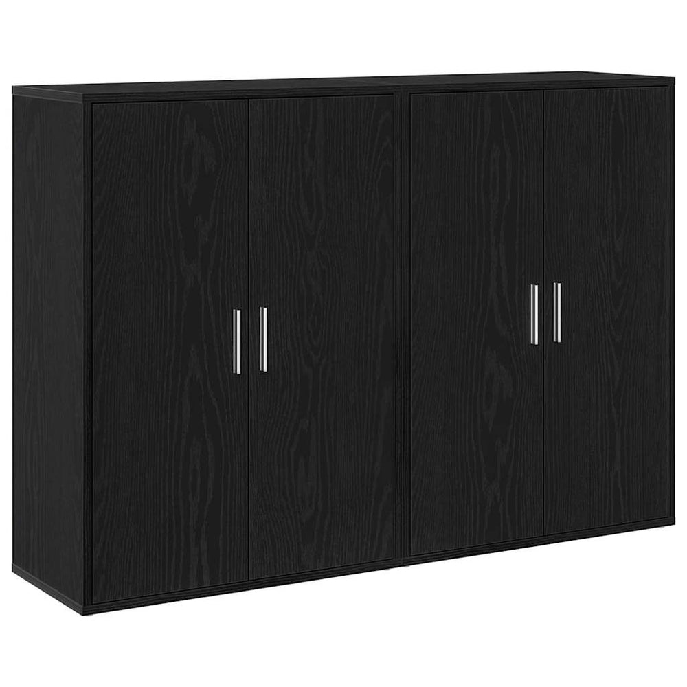 Schwarzes Sideboard Eichen-Optik, 2er-Set