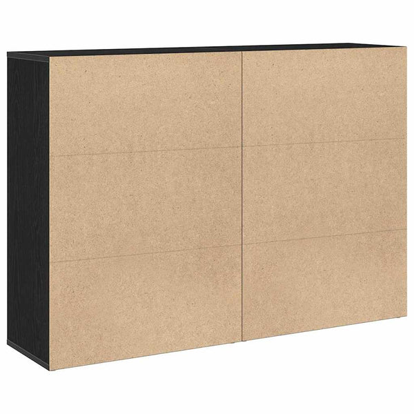 Schwarzes Sideboard Eichen-Optik, 2er-Set