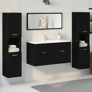 Schwarzes Badmöbel-Set, 4-teilig