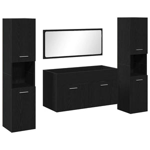 Schwarzes Badmöbel-Set, 4-teilig