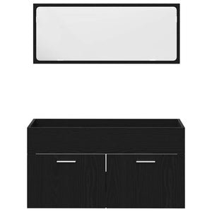 Schwarzes Badmöbel-Set, 4-teilig
