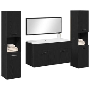 Schwarzes Badmöbel-Set, 4-teilig