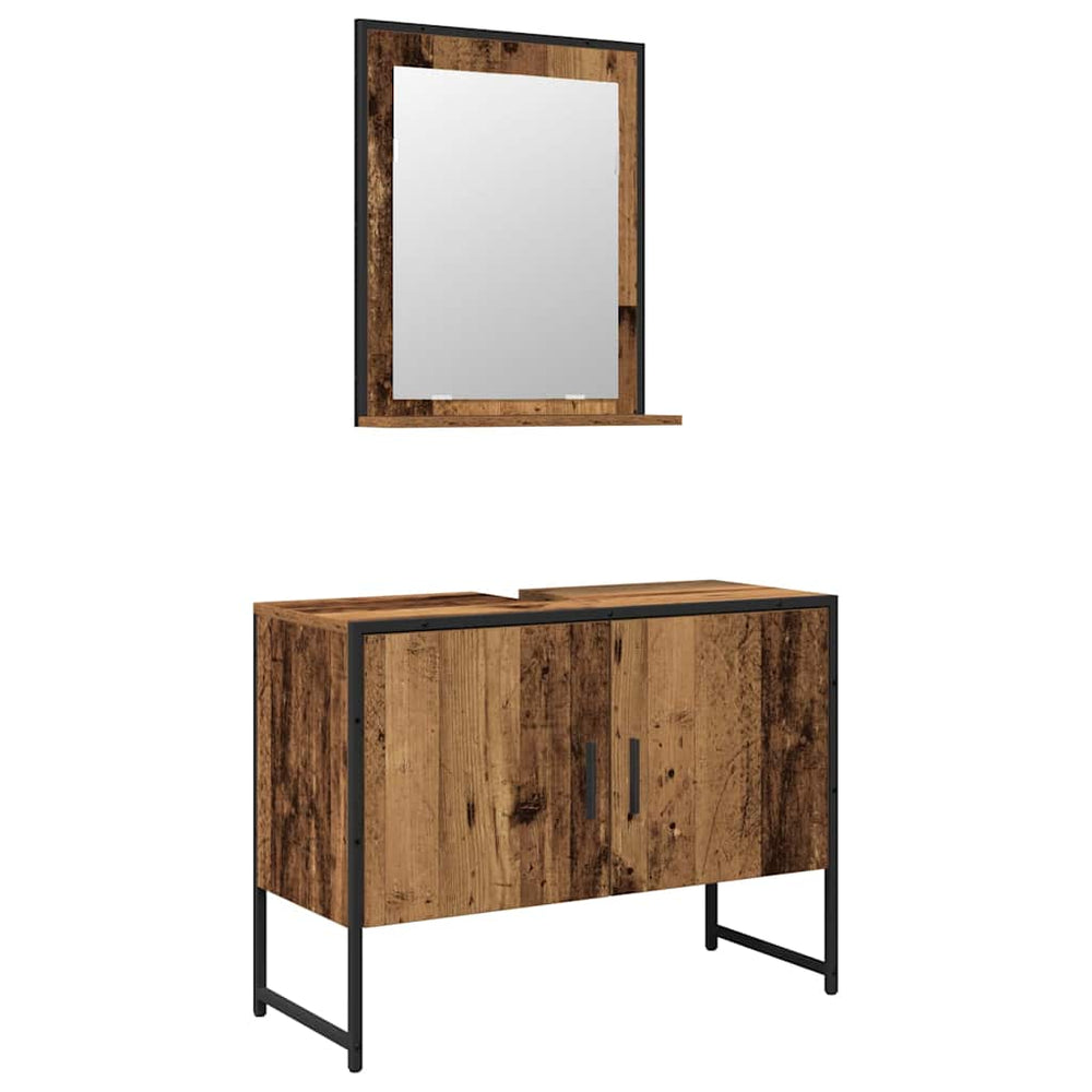 Badezimmermöbel Set Wandmontage Braun