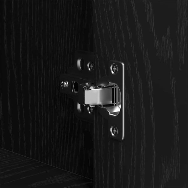 Highboard Schwarz Eichenoptik 80x33x150cm