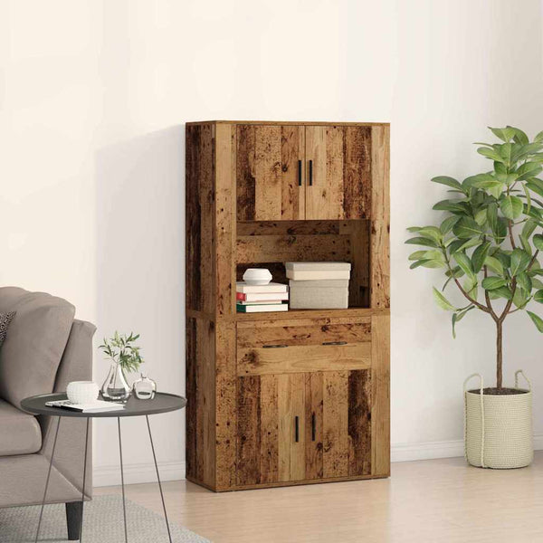 Highboard Altholz mit Schubladen 80x33x150cm