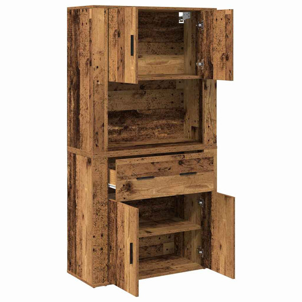Highboard Altholz mit Schubladen 80x33x150cm
