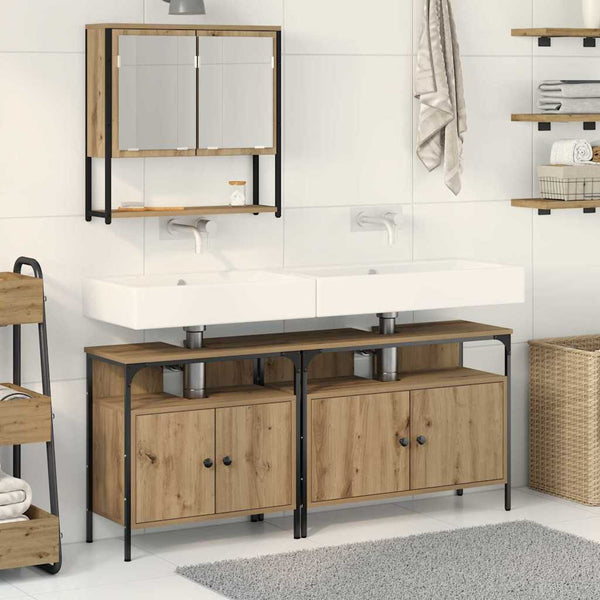 Badezimmermöbel Set Braun mit Regal