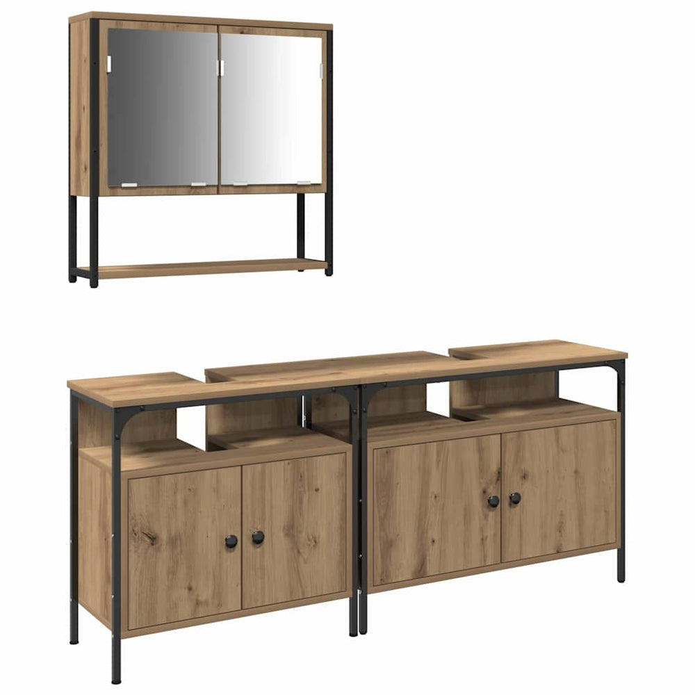 Badezimmermöbel Set Braun mit Regal