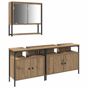 Badezimmermöbel Set Braun mit Regal