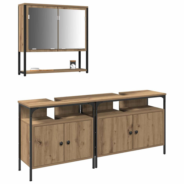 Badezimmermöbel Set Braun mit Regal