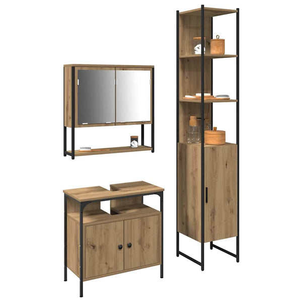 Badezimmermöbel Set mit Regal Artisan-Eiche