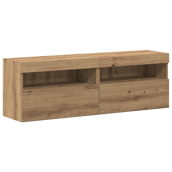 Wandmontiertes TV-Schrankset, 6-teilig, Artisan-Eiche