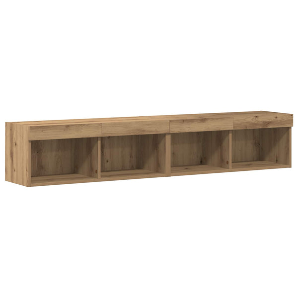 Wandmontiertes TV-Schrankset, 6-teilig, Artisan-Eiche