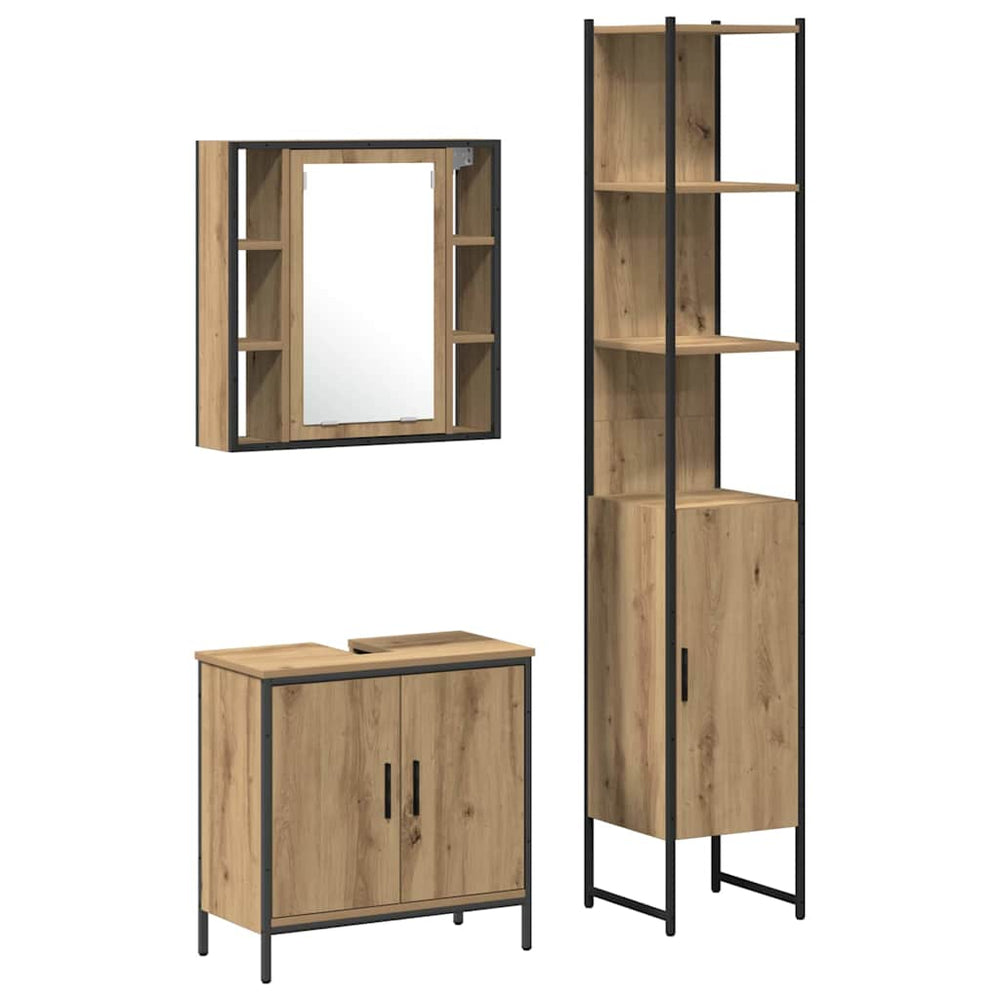 Badezimmer Waschbeckenunterschrank mit Regal Braun