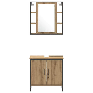 Badezimmer Waschbeckenunterschrank mit Regal Braun