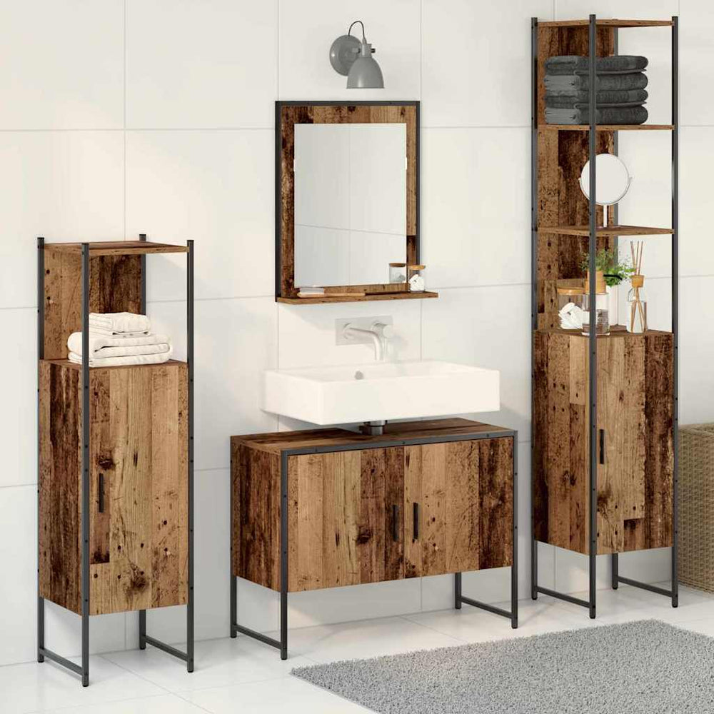 Badezimmermöbel Set mit Regal Braun