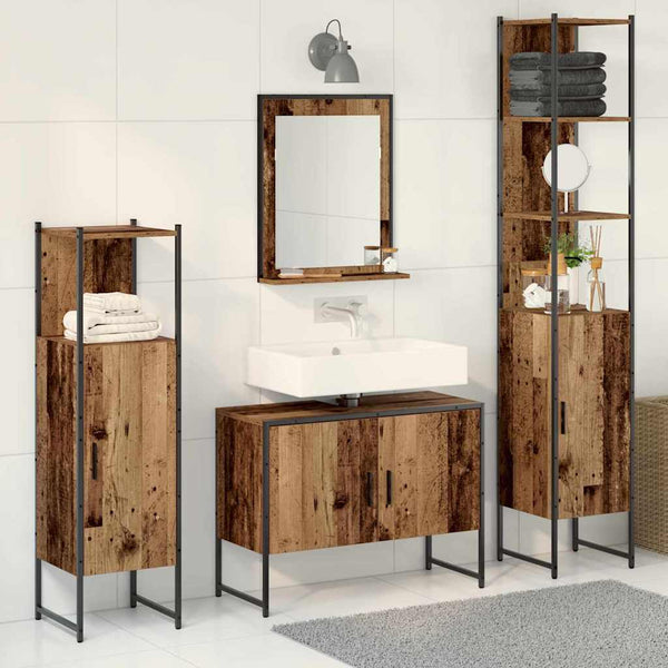 Badezimmermöbel Set mit Regal Braun