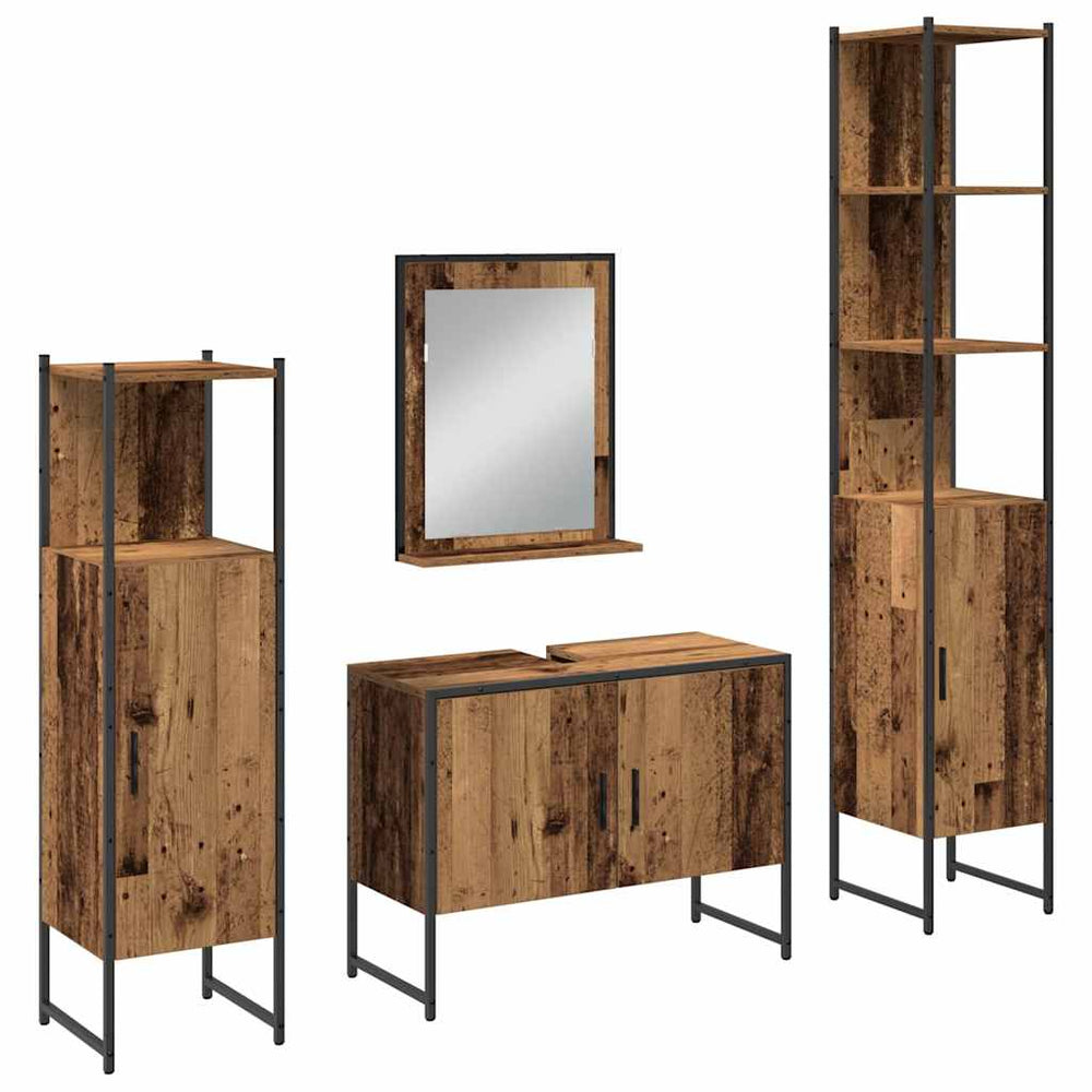 Badezimmermöbel Set mit Regal Braun