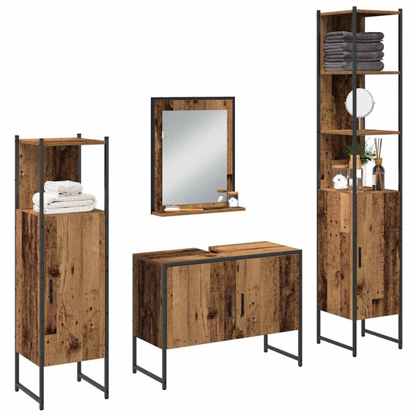 Badezimmermöbel Set mit Regal Braun