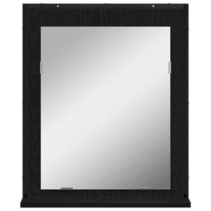 Schwarzes Badezimmermöbel-Set mit Regal, 4-teilig