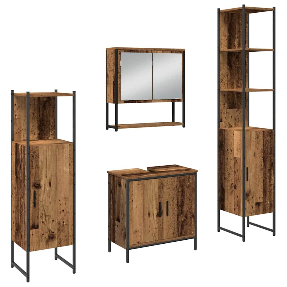 Badezimmermöbel Set Braun 4-teilig
