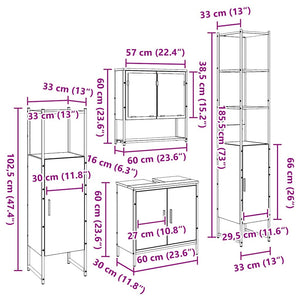 Badezimmermöbel Set Braun 4-teilig
