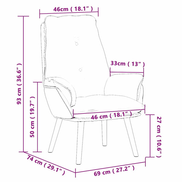 vidaXL Armchair Wine Red 69 x 74 x 93 cm Fabric and Plywood