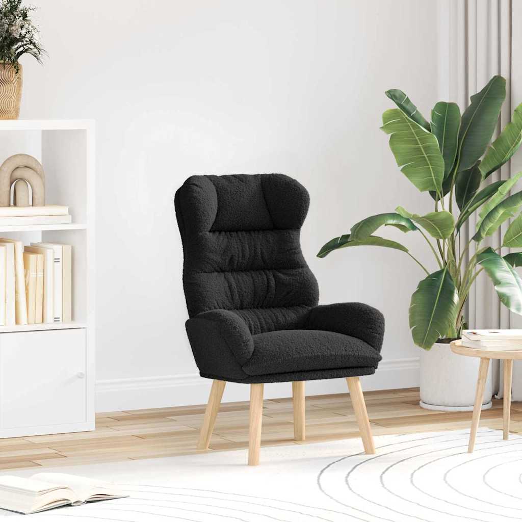 vidaXL Armchair Black 69 x 74 x 93 cm Sherpa Fabric