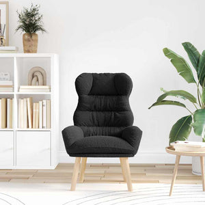 vidaXL Armchair Black 69 x 74 x 93 cm Sherpa Fabric
