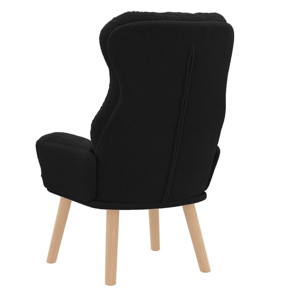 vidaXL Armchair Black 69 x 74 x 93 cm Sherpa Fabric