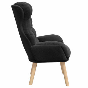vidaXL Armchair Black 69 x 74 x 93 cm Sherpa Fabric