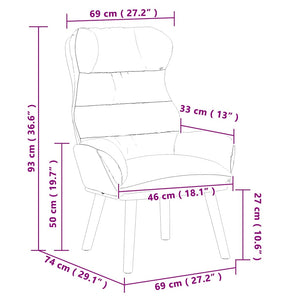 vidaXL Armchair Black 69 x 74 x 93 cm Sherpa Fabric