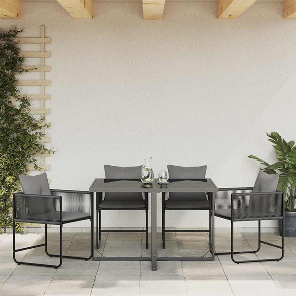 Gartenstühle mit Kissen, 4er Set