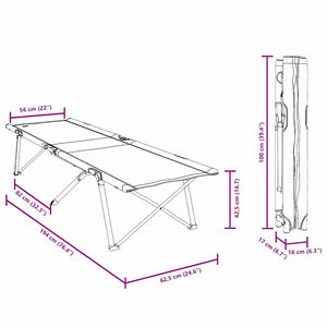2er Faltbares Campingbett Grau 194cm