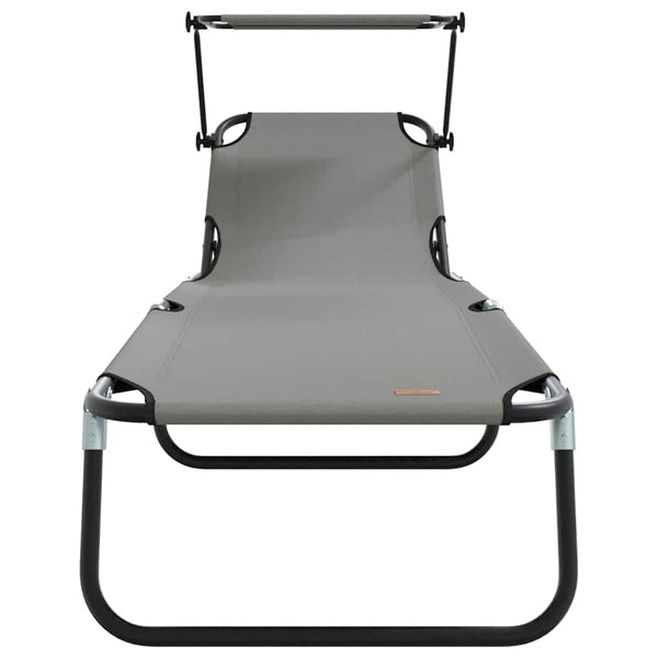 Klappbare Sonnenliege, 2er-Set, Grau