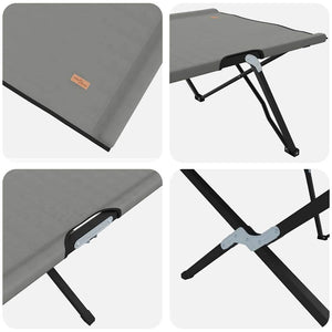 Faltbares Campingbett Grau 206cm