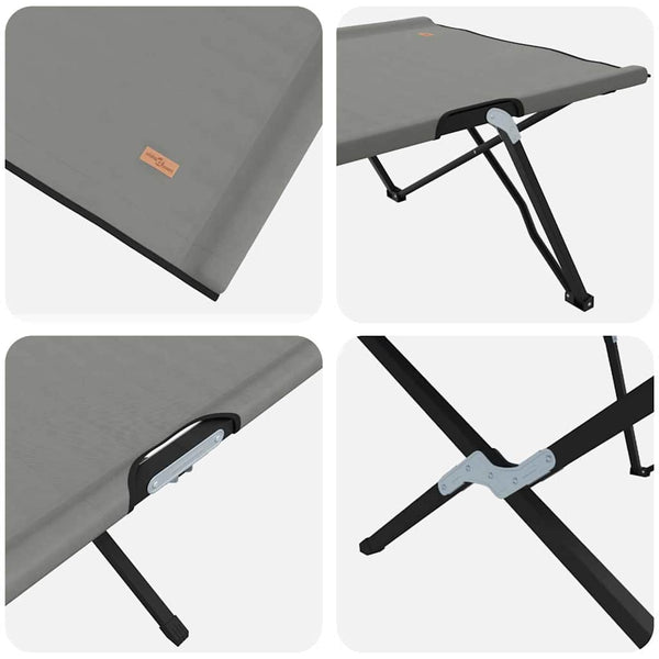 Faltbares Campingbett Grau 206cm