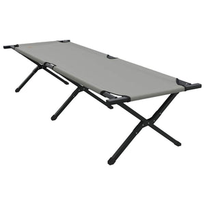 vidaXL Folding Camping Bed 2 pcs Grey 193 x 69 x 45 cm