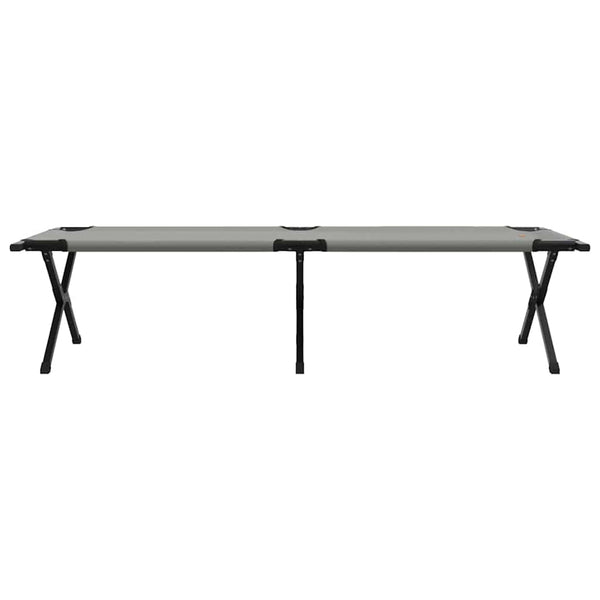 vidaXL Folding Camping Bed 2 pcs Grey 193 x 69 x 45 cm