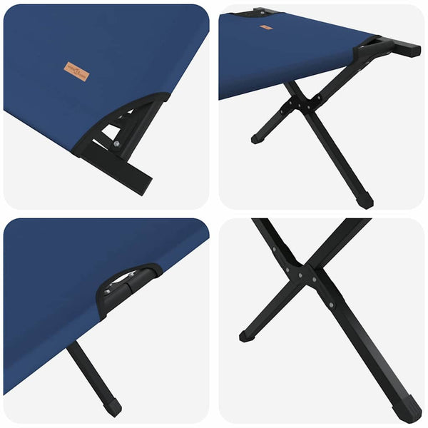 vidaXL Foldable Camping Bed Blue 210 x 80 x 46 cm