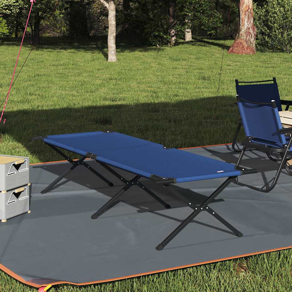 vidaXL Foldable Camping Bed Blue 210 x 80 x 46 cm