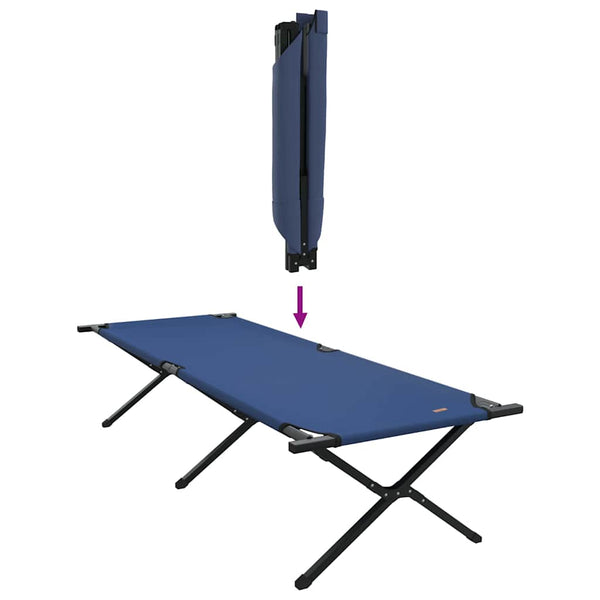 vidaXL Foldable Camping Bed Blue 210 x 80 x 46 cm