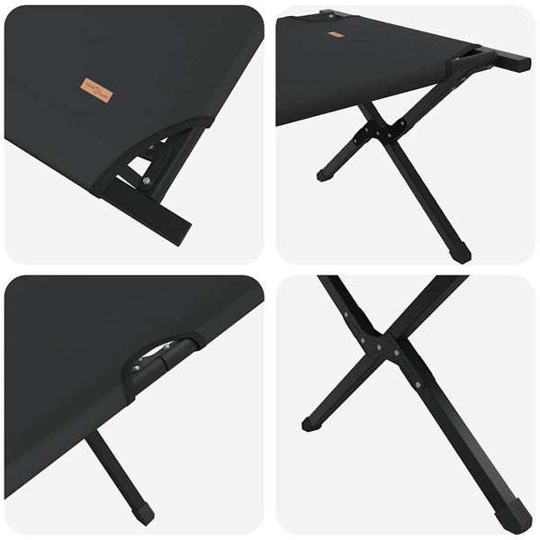 vidaXL Folding Camping Bed Black 210 x 80 x 46 cm