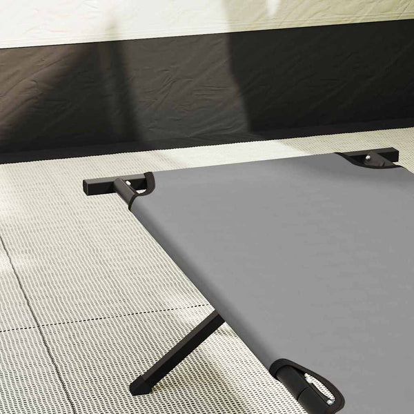 vidaXL Folding Camping Sleeping Bed Grey 210 x 80 x 46 cm