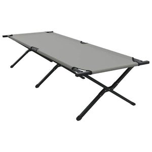 vidaXL Folding Camping Sleeping Bed Grey 210 x 80 x 46 cm